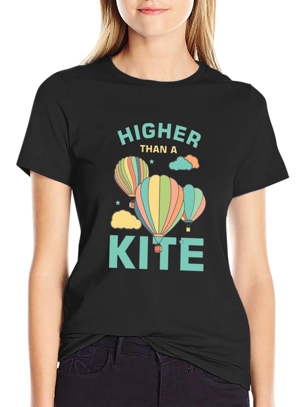 Higher Than a Kite Graphic T-Shirt - Black