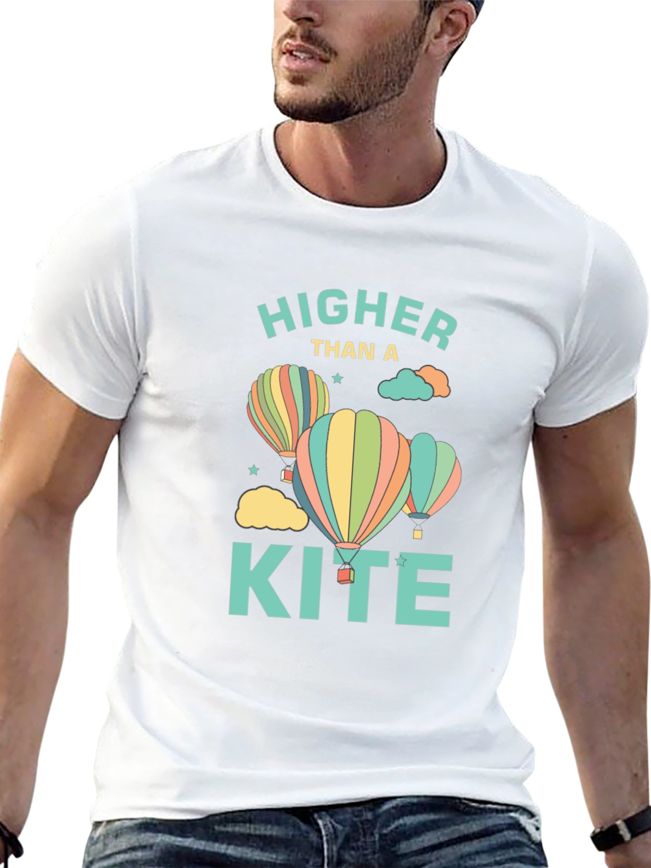 Higher Than a Kite Graphic T-Shirt - Black