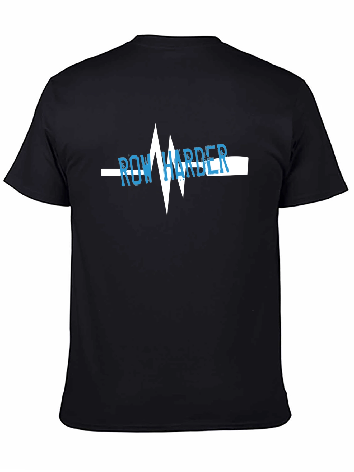 Row Harder Heartbeat Graphic Black T-Shirt