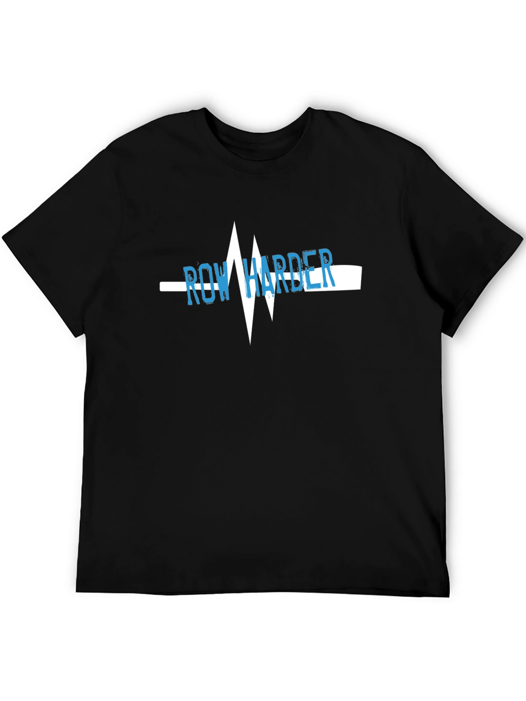 Row Harder Heartbeat Graphic Black T-Shirt