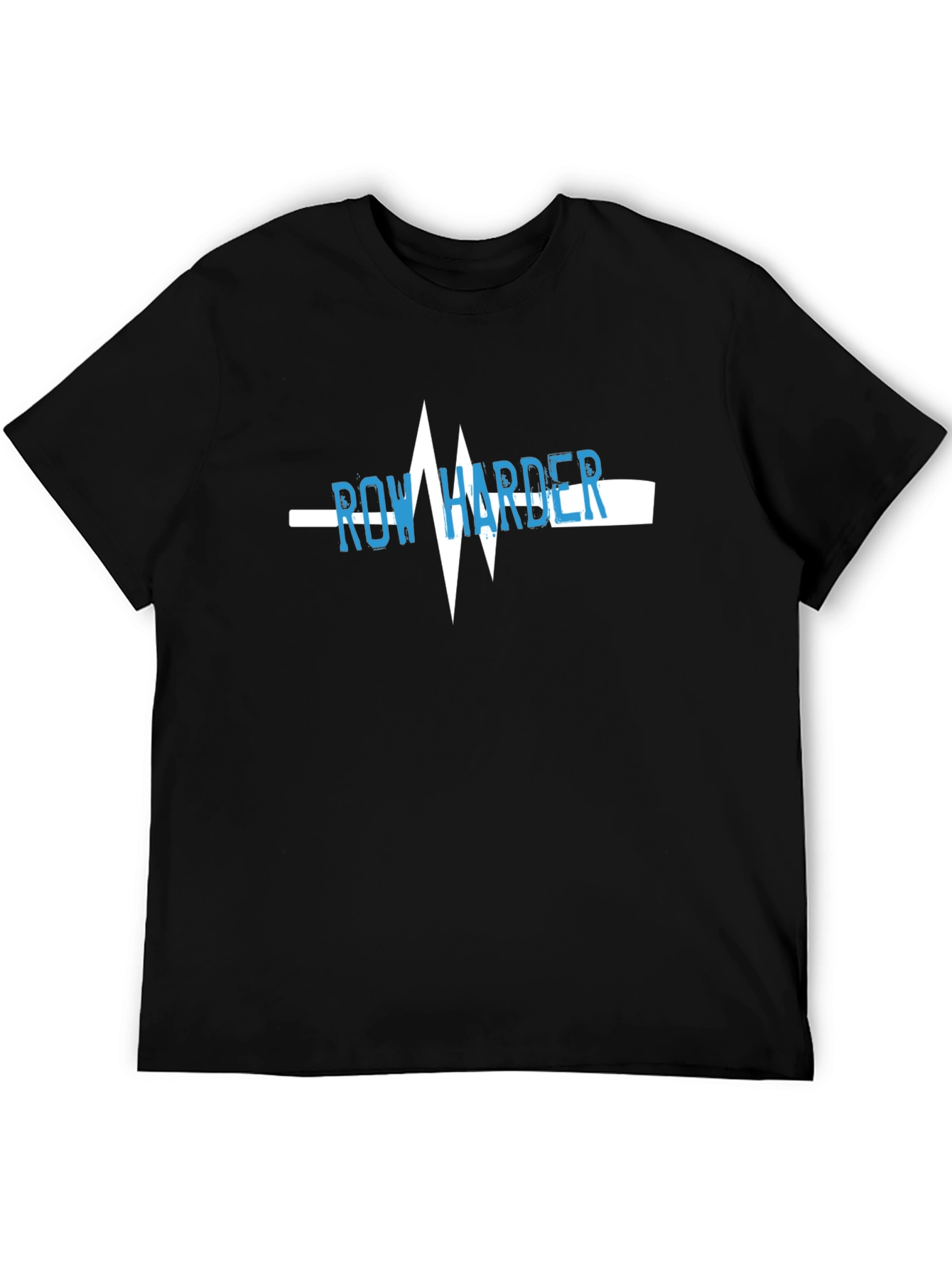 Row Harder Heartbeat Graphic Black T-Shirt