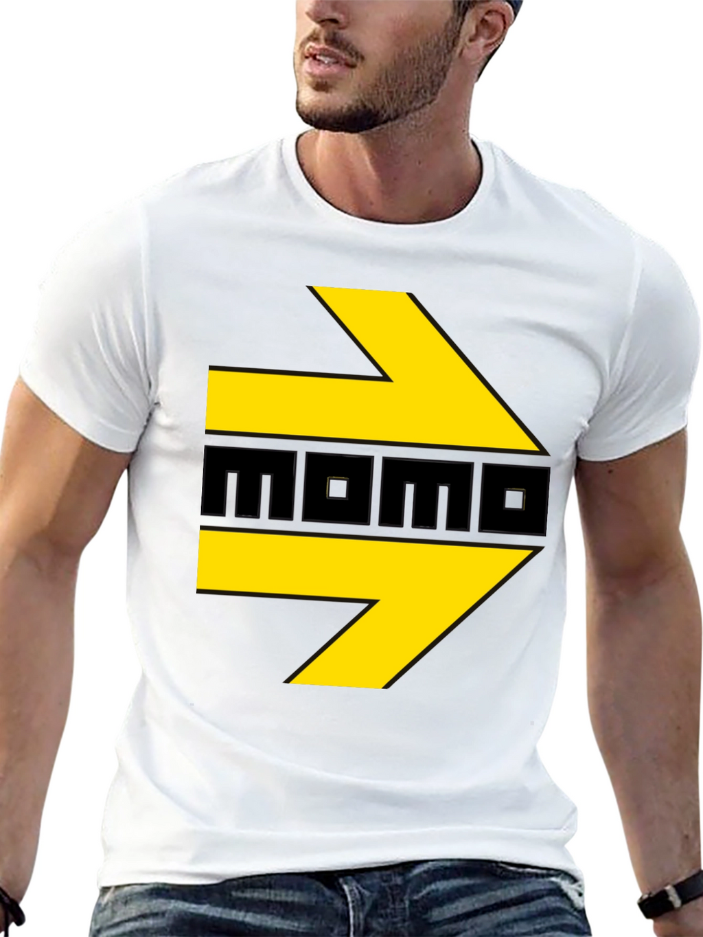 Momo T-Shirt - Black with Yellow Arrows