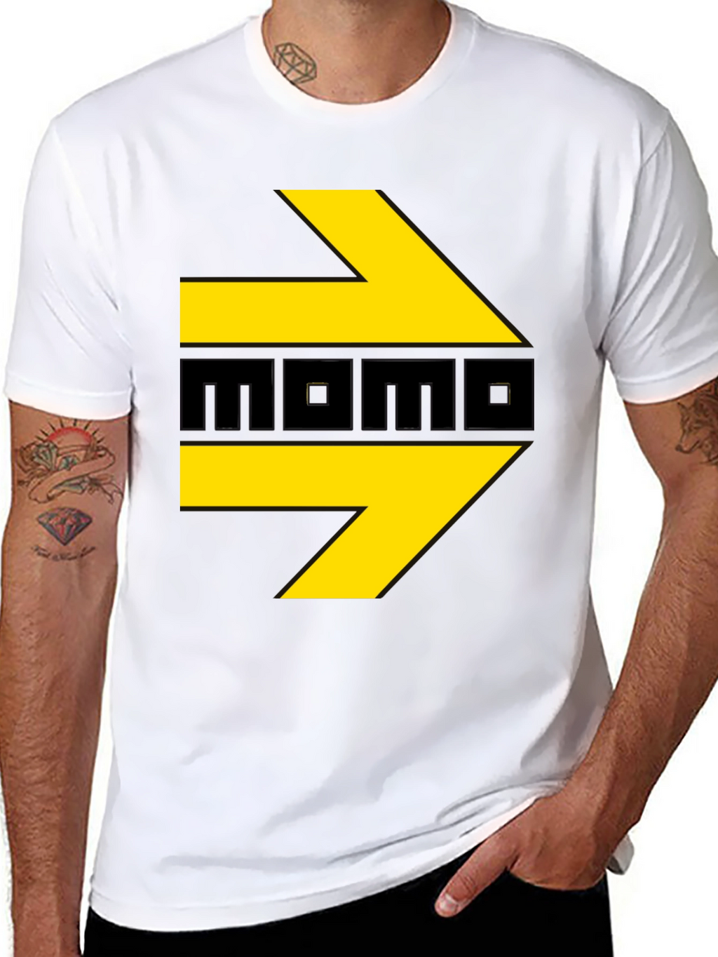 Momo T-Shirt - Black with Yellow Arrows