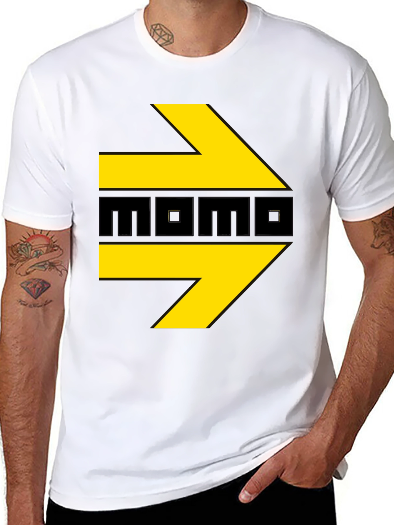 Momo T-Shirt - Black with Yellow Arrows