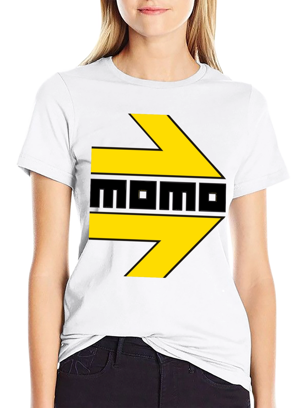Momo T-Shirt - Black with Yellow Arrows