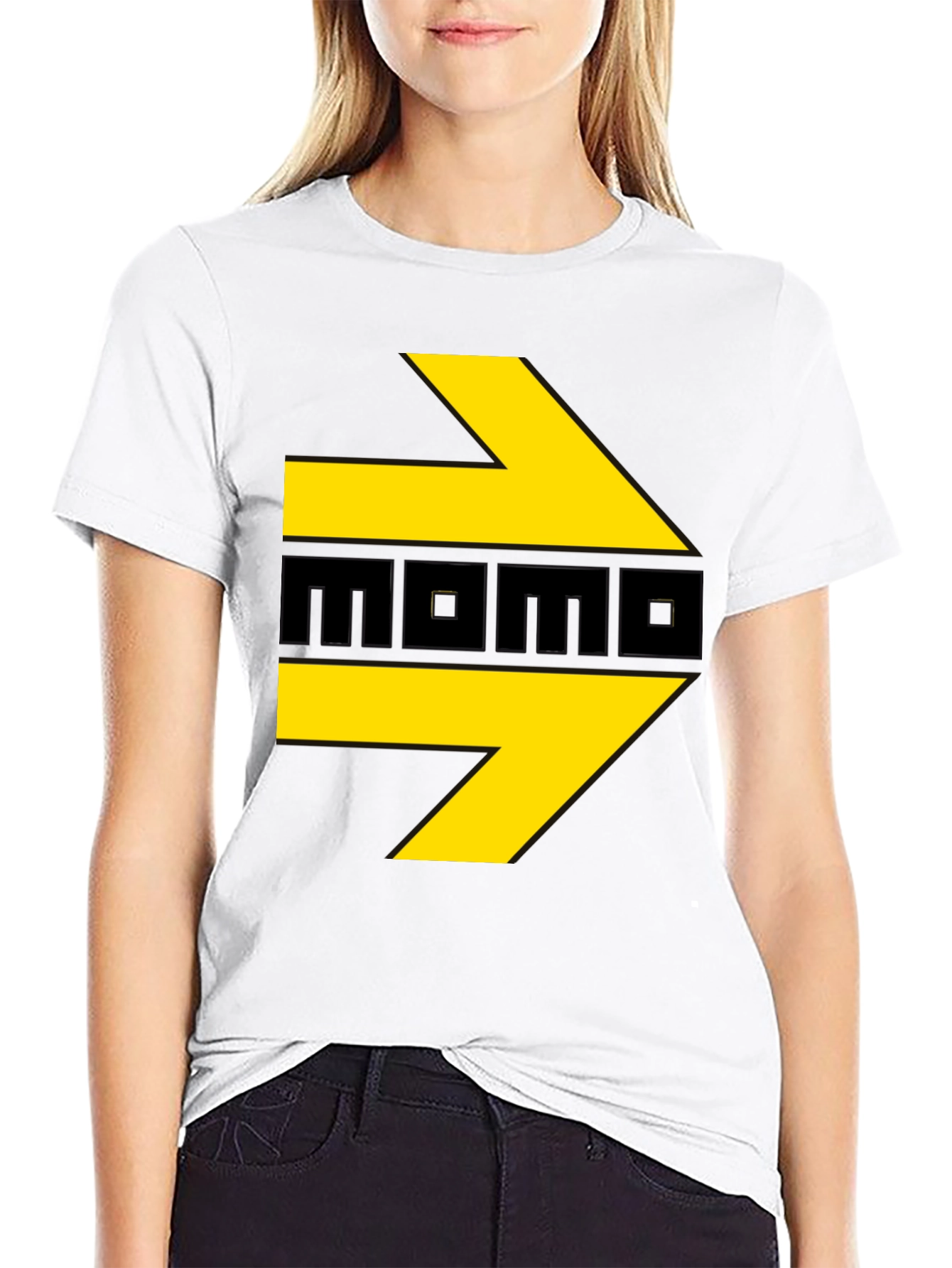 Momo T-Shirt - Black with Yellow Arrows