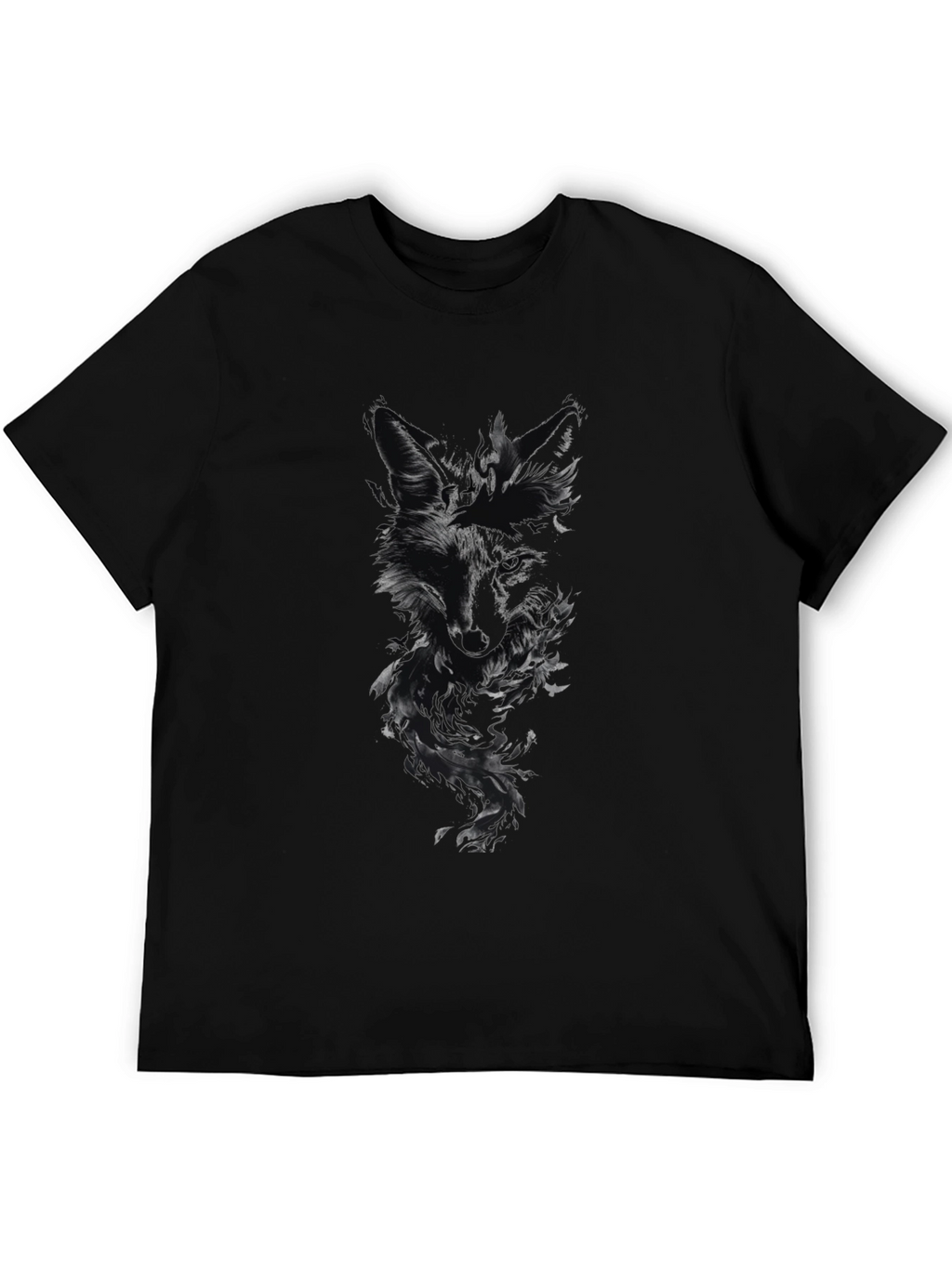 Dark Fox Graphic Print Mens Black T-Shirt