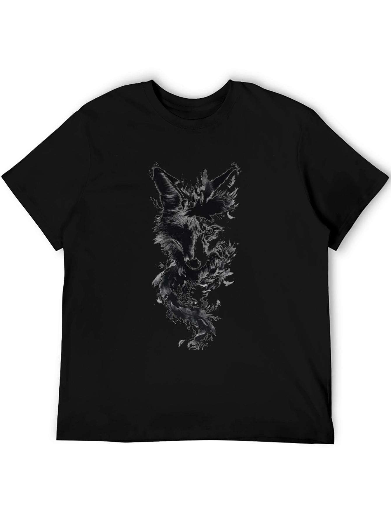 Dark Fox Graphic Print Mens Black T-Shirt