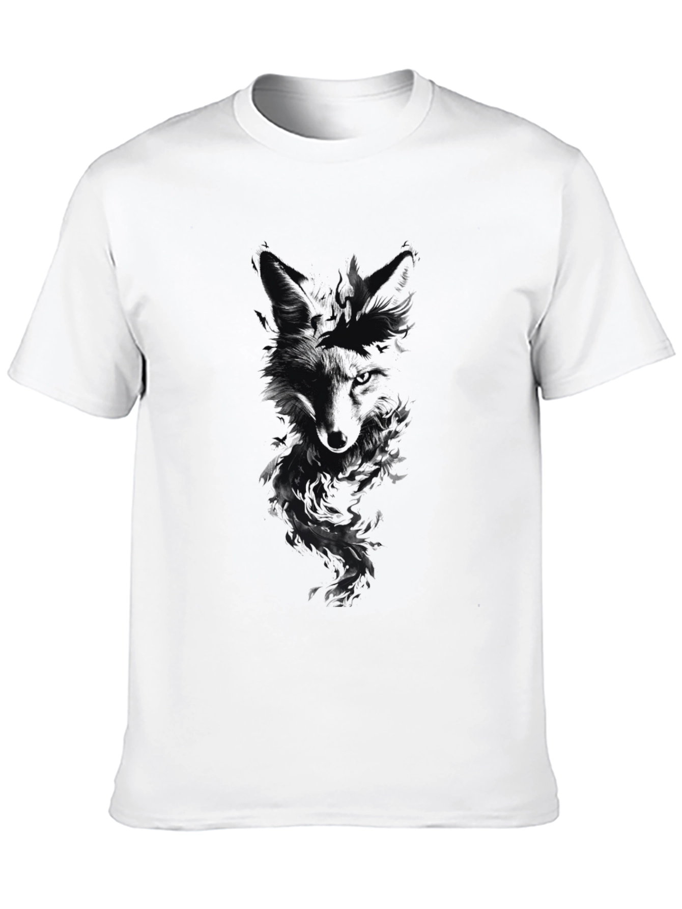 Dark Fox Graphic Print Mens Black T-Shirt