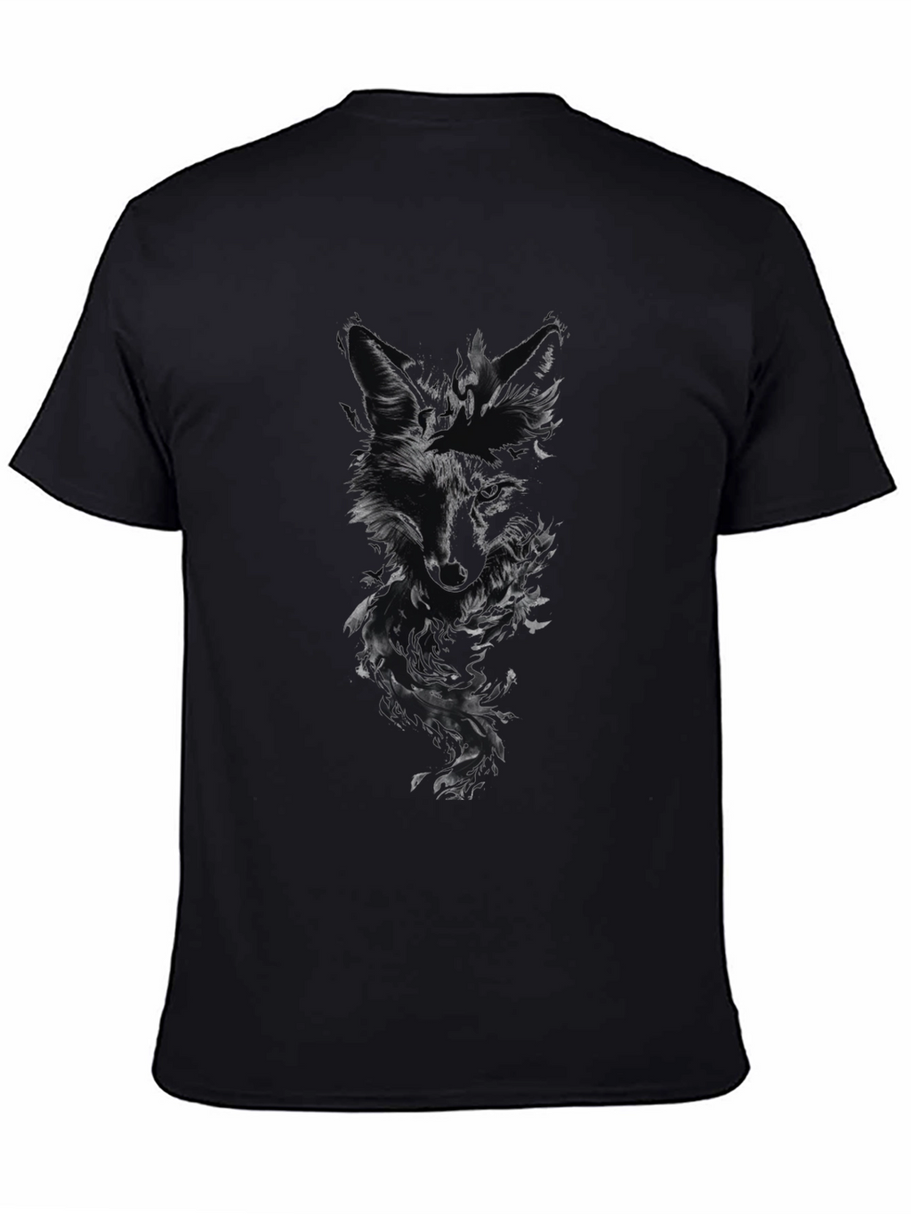 Dark Fox Graphic Print Mens Black T-Shirt