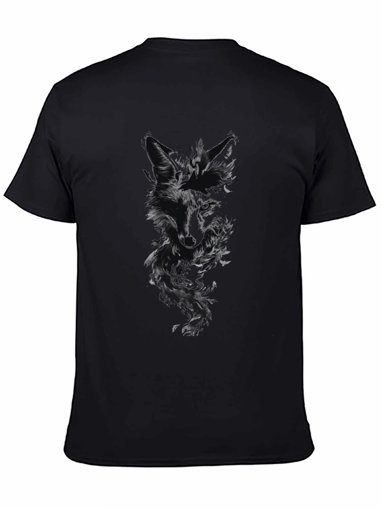 Dark Fox Graphic Print Mens Black T-Shirt