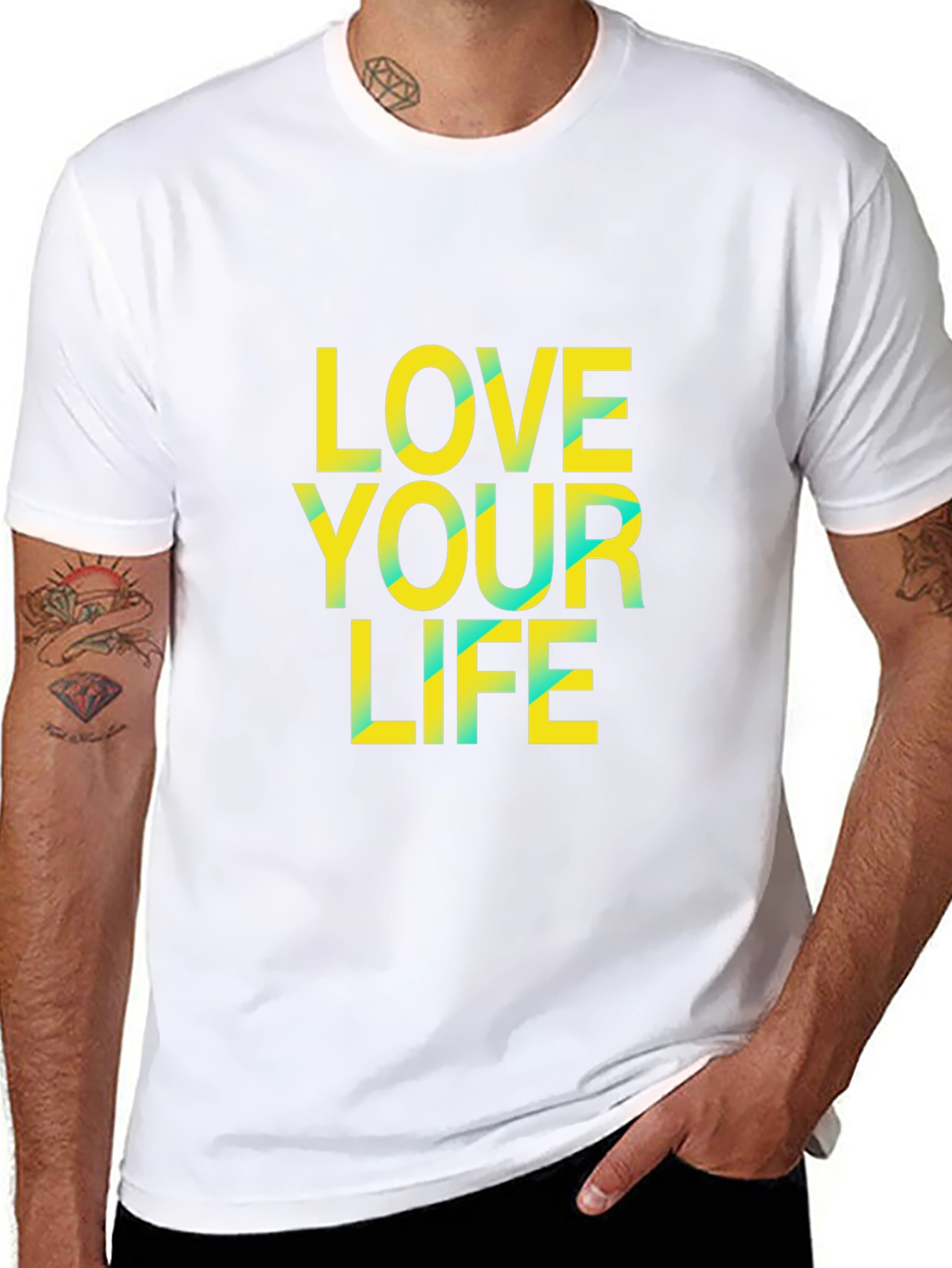Love Your Life Graphic Tee - Black Cotton Blend