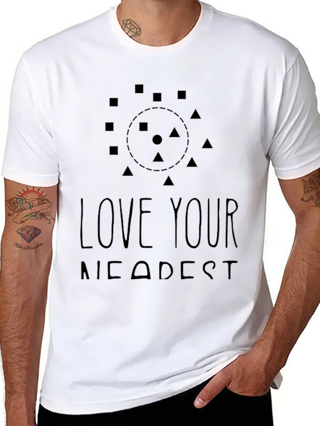 Love Your Nearest Black Graphic Tee