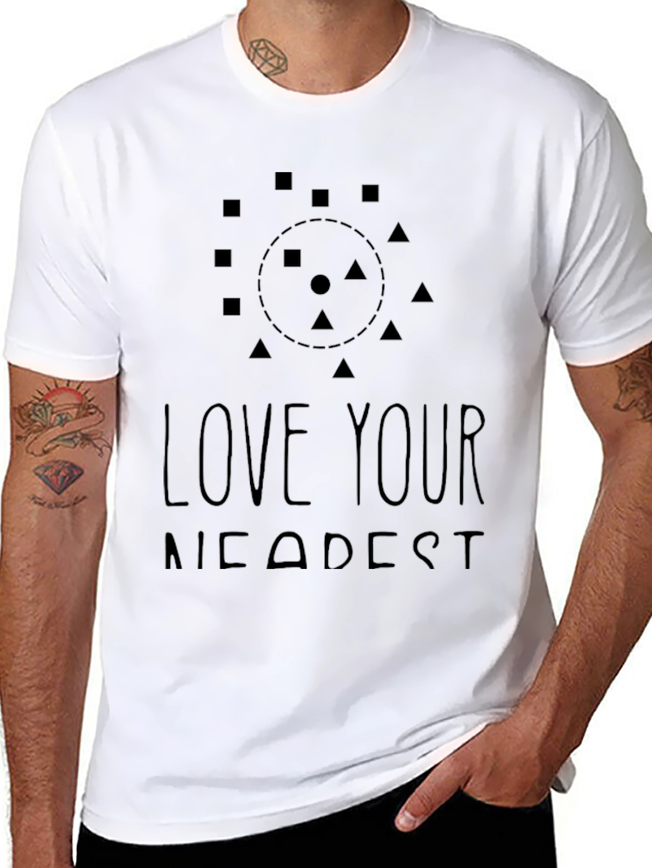 Love Your Nearest Black Graphic Tee