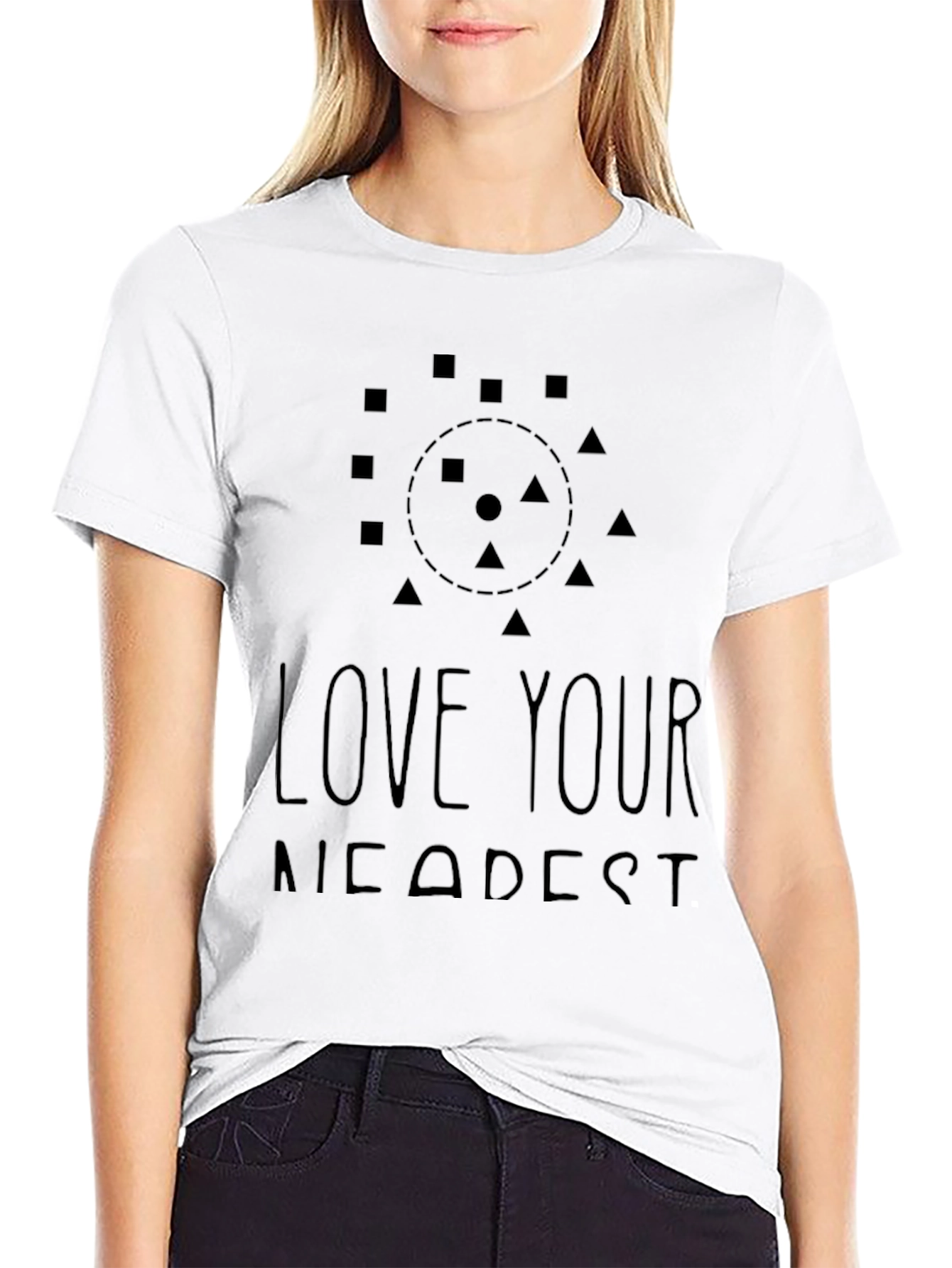 Love Your Nearest Black Graphic Tee