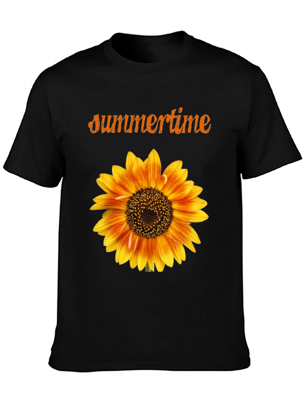 Sunflower Summertime Black T-Shirt