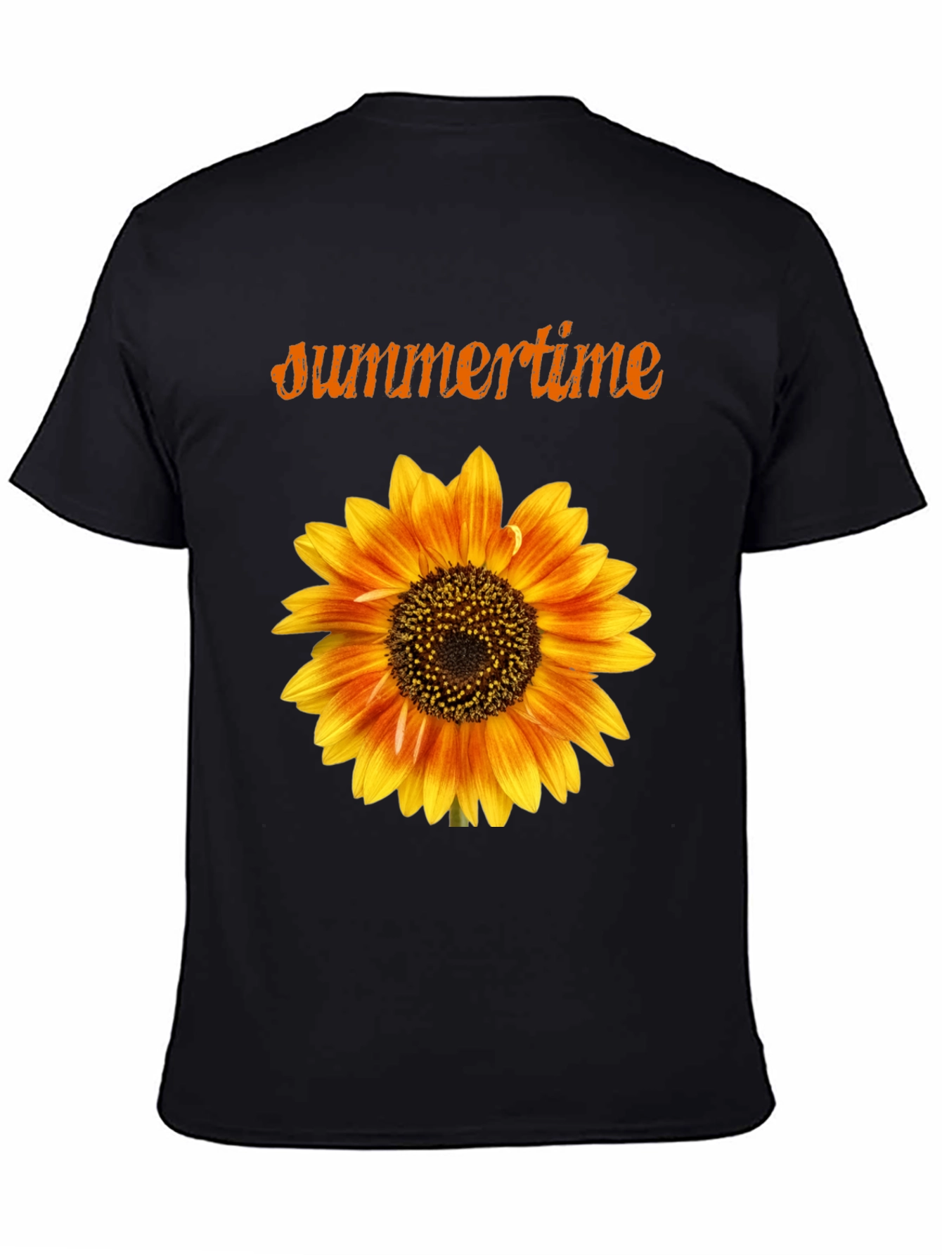 Sunflower Summertime Black T-Shirt