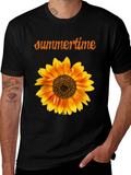 Sunflower Summertime Black T-Shirt