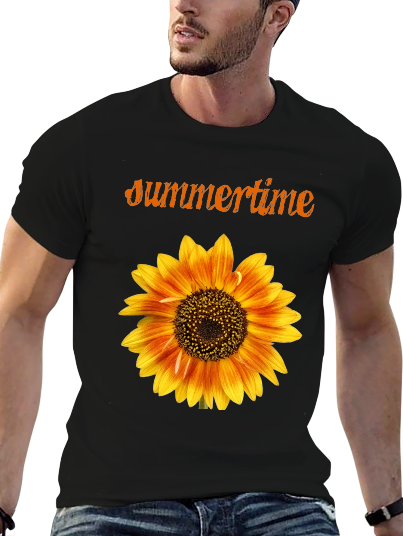 Sunflower Summertime Black T-Shirt