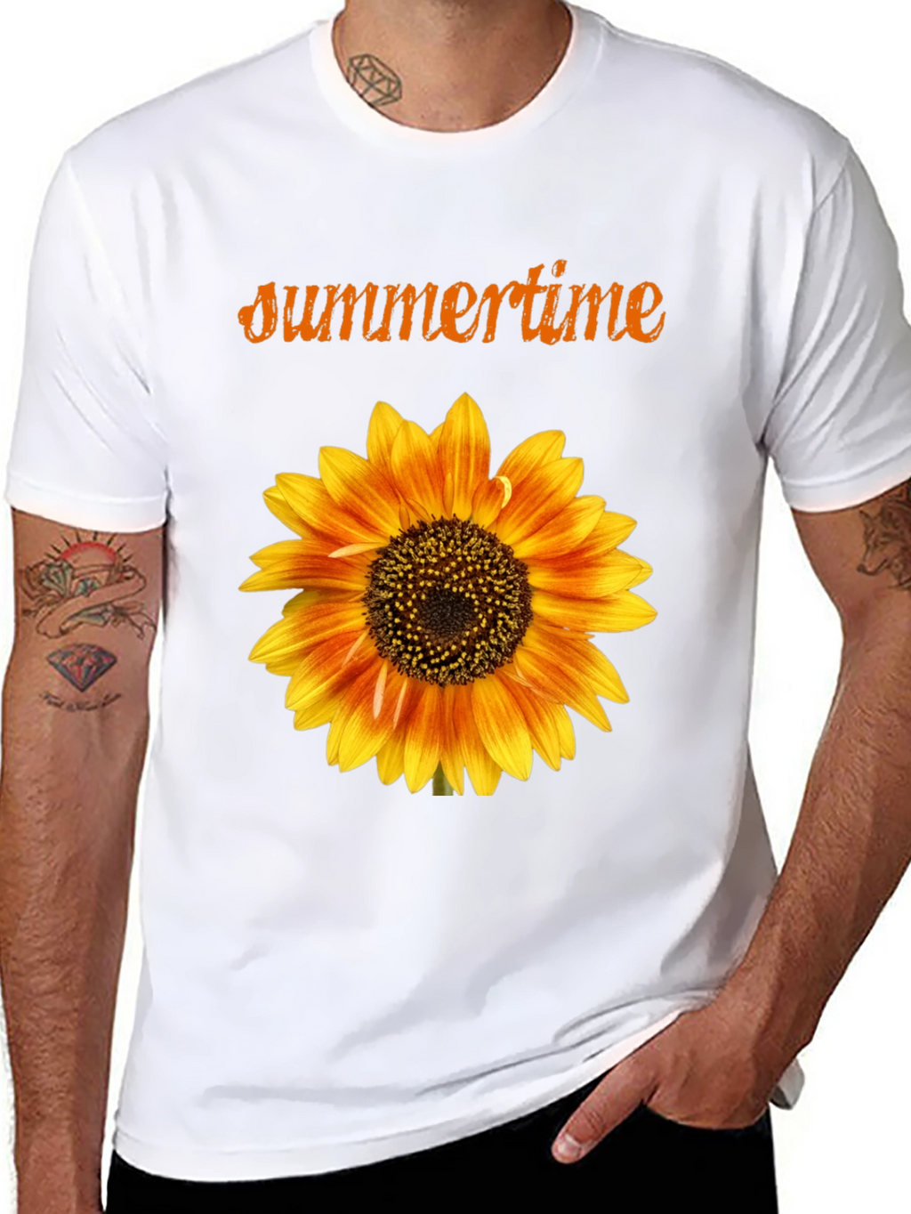 Sunflower Summertime Black T-Shirt