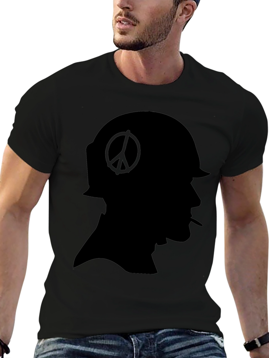 Peace Soldier Black T-Shirt - Anti-War Design