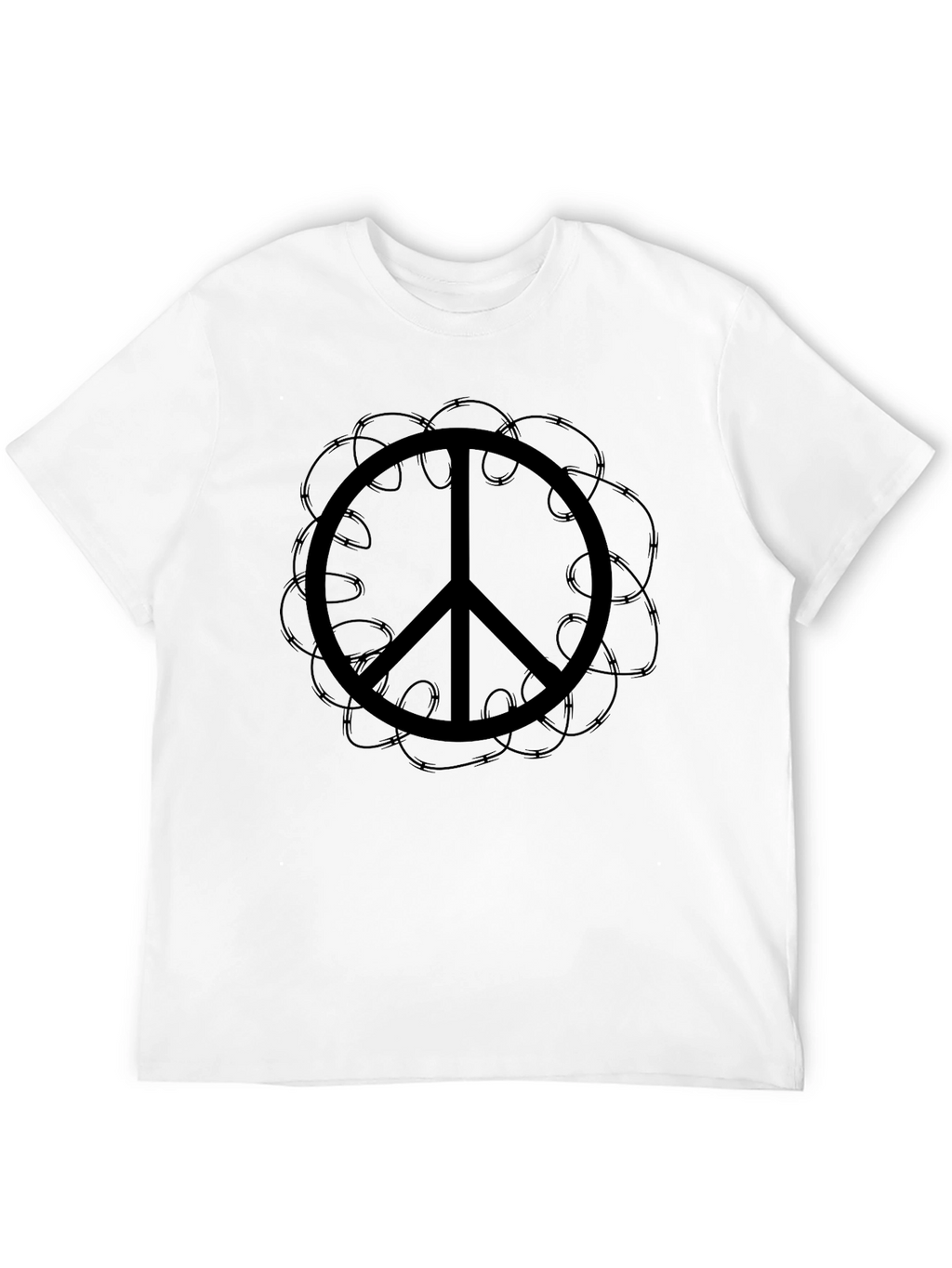 Peace Symbol Graphic Tee - Black Casual Shirt
