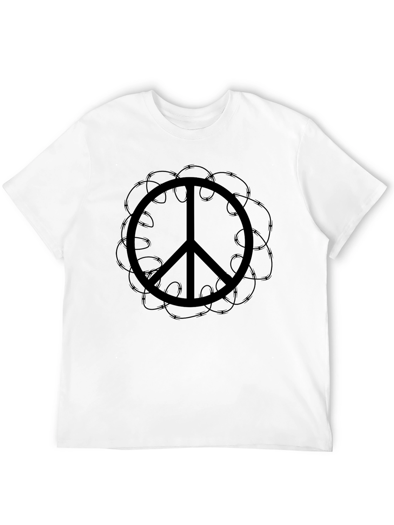 Peace Symbol Graphic Tee - Black Casual Shirt