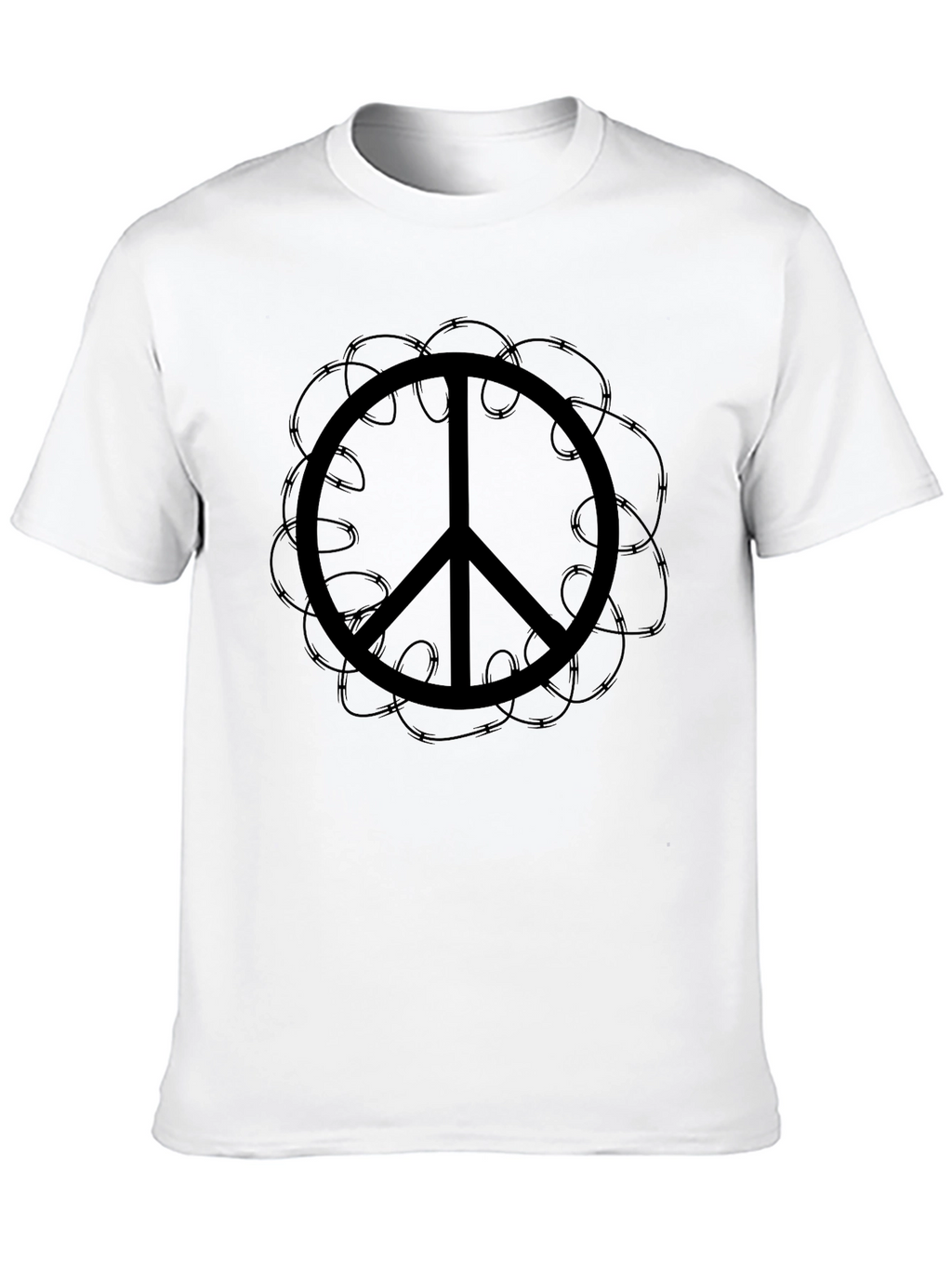 Peace Symbol Graphic Tee - Black Casual Shirt
