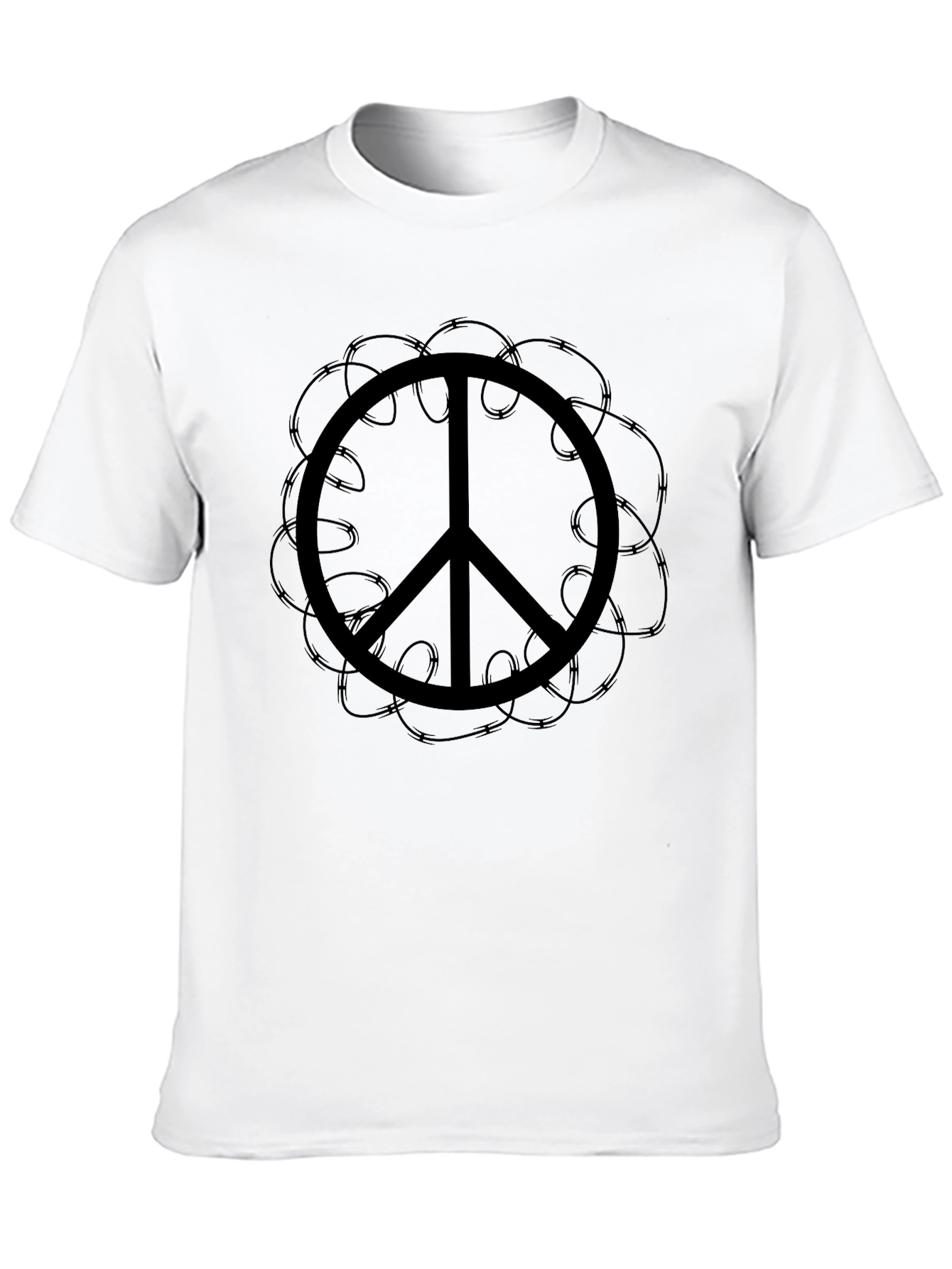 Peace Symbol Graphic Tee - Black Casual Shirt