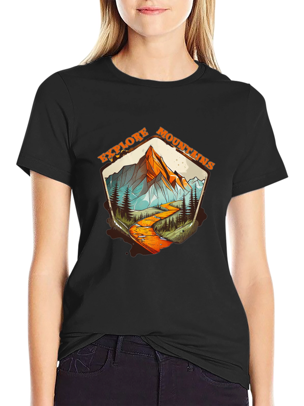 Explore Mountains Graphic Tee - Black