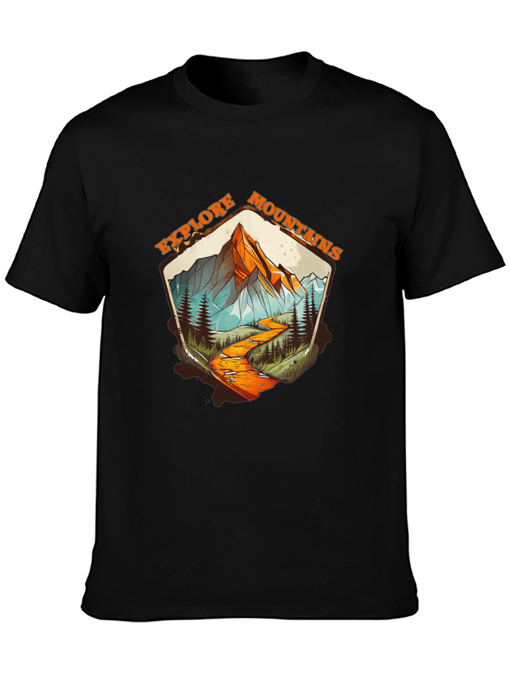 Explore Mountains Graphic Tee - Black