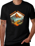 Explore Mountains Graphic Tee - Black