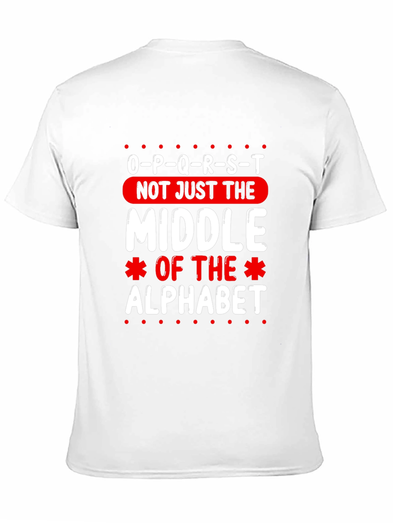 O-P-Q-R-S-T Middle Alphabet Graphic T-Shirt