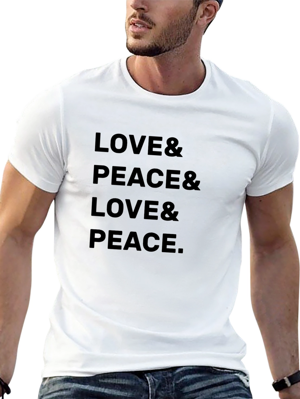 Love & Peace Graphic T-Shirt - Trendy Relaxed Fit