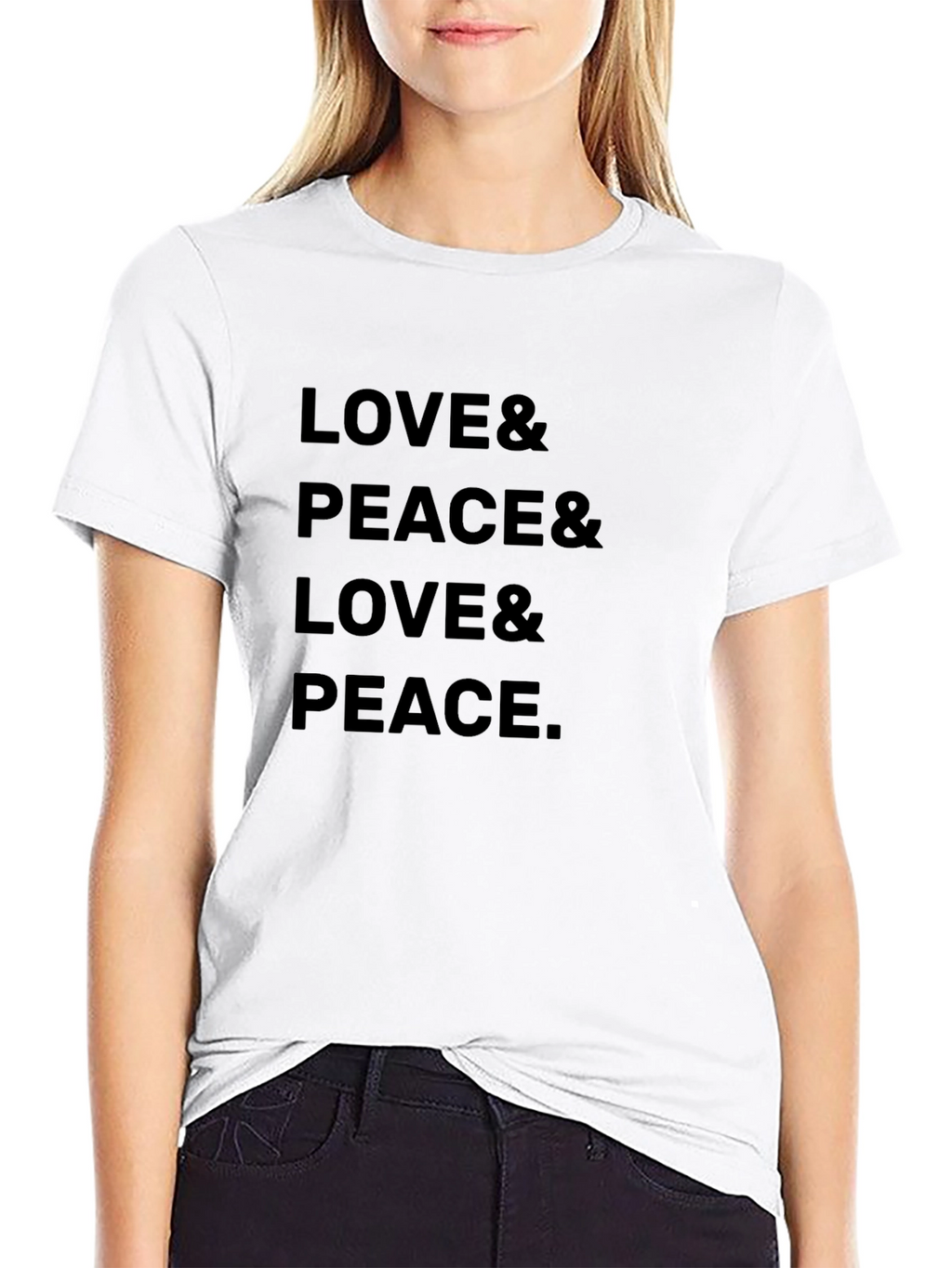 Love & Peace Graphic T-Shirt - Trendy Relaxed Fit