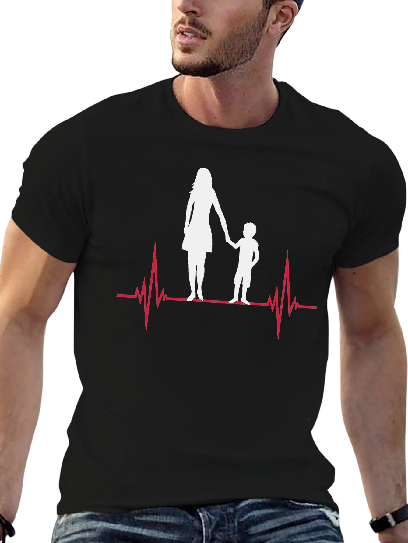 Mother & Child Heartbeat Graphic Tee