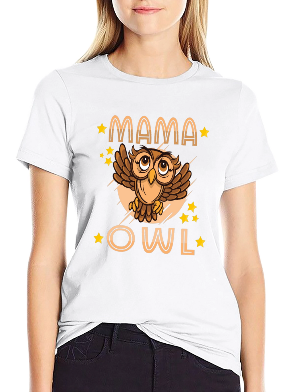 Mama Owl Graphic Tee - Black T-Shirt