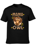Mama Owl Graphic Tee - Black T-Shirt