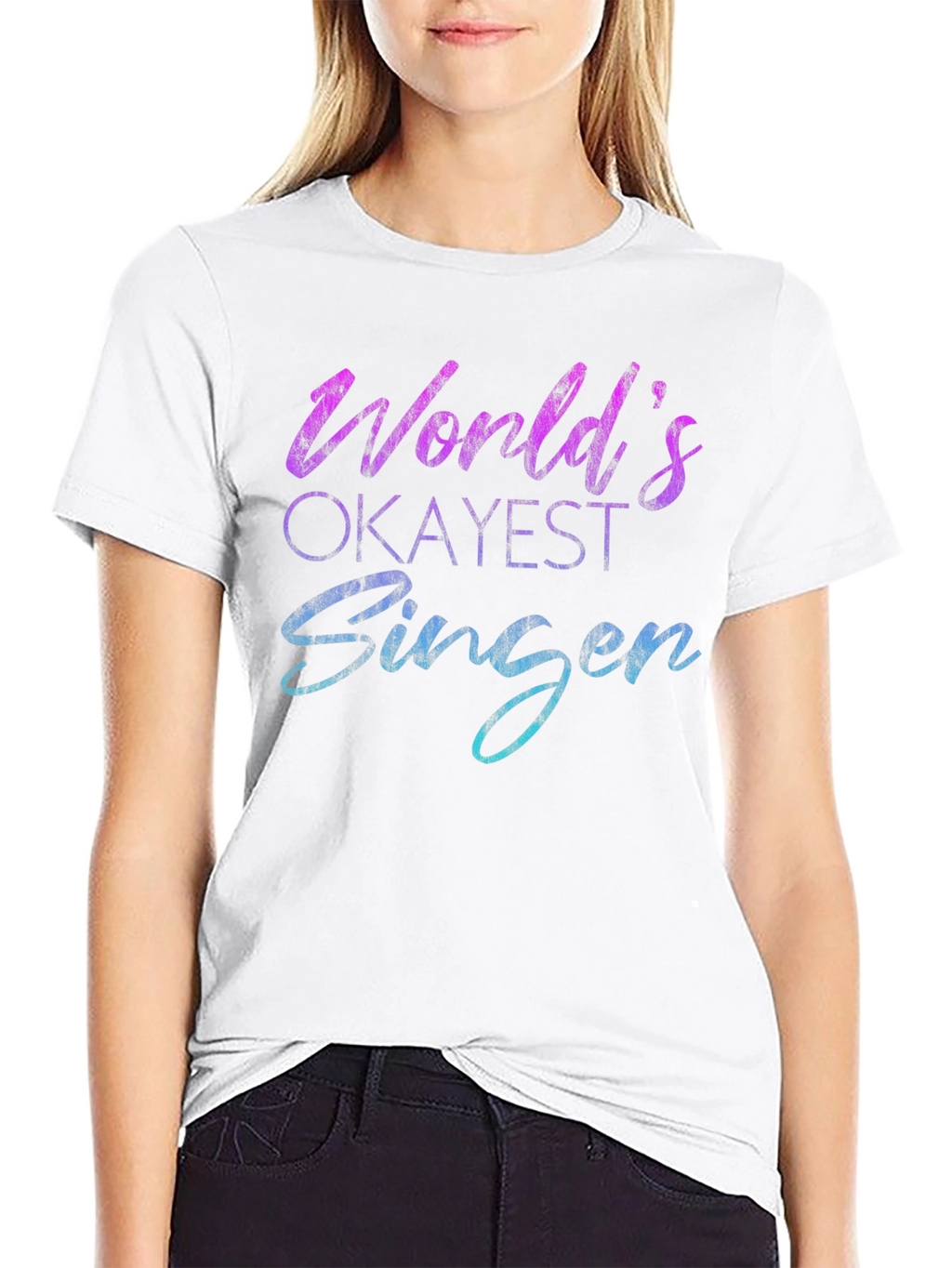 Worlds Okayest Singer Black T-Shirt