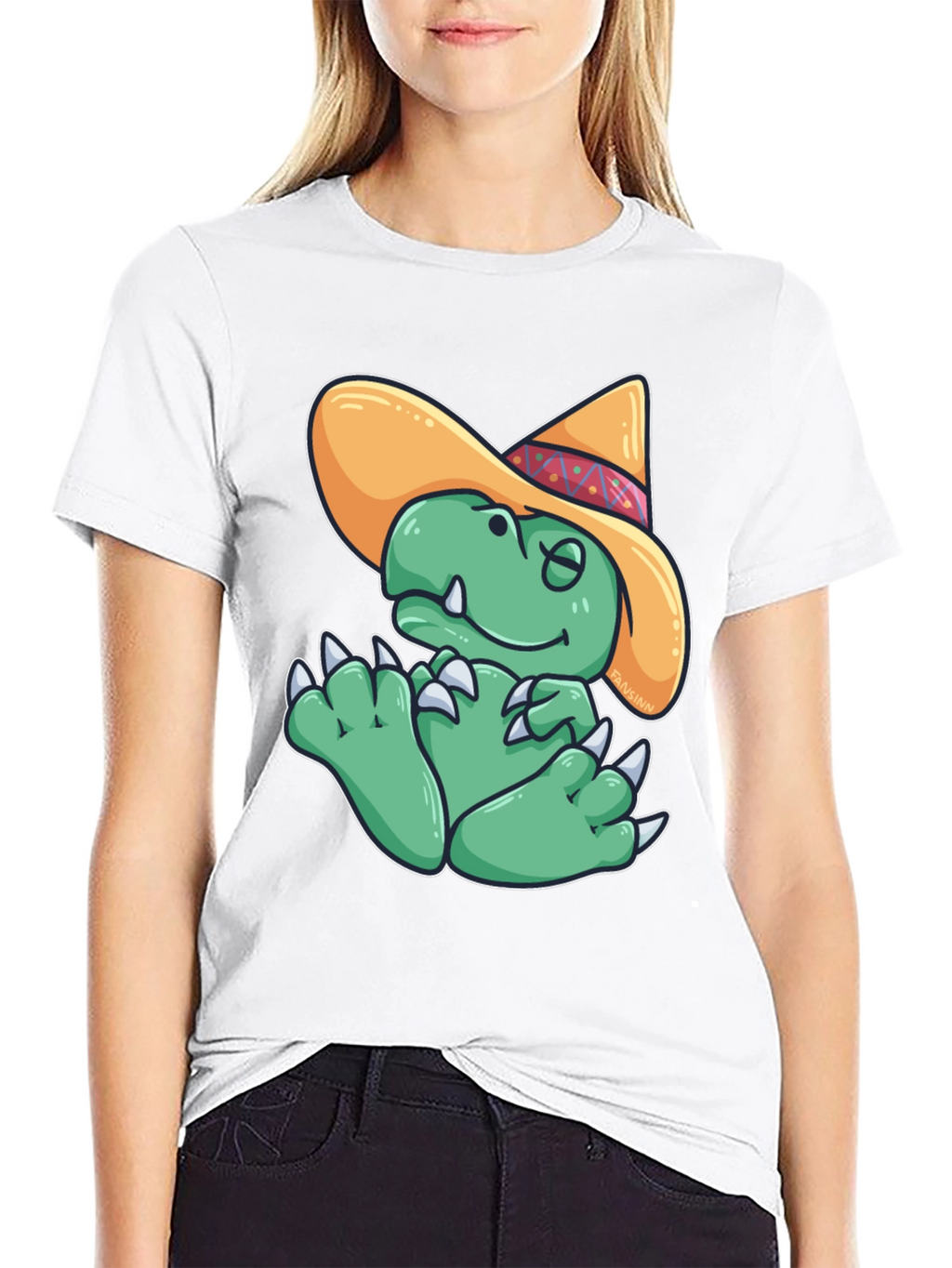 Dino Sombrero T-Shirt - Funny Cartoon Dinosaur Tee