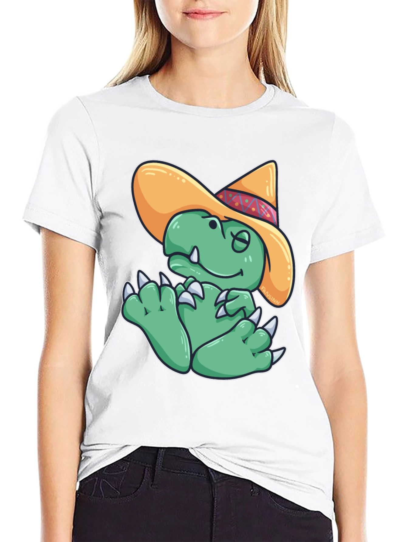 Dino Sombrero T-Shirt - Funny Cartoon Dinosaur Tee