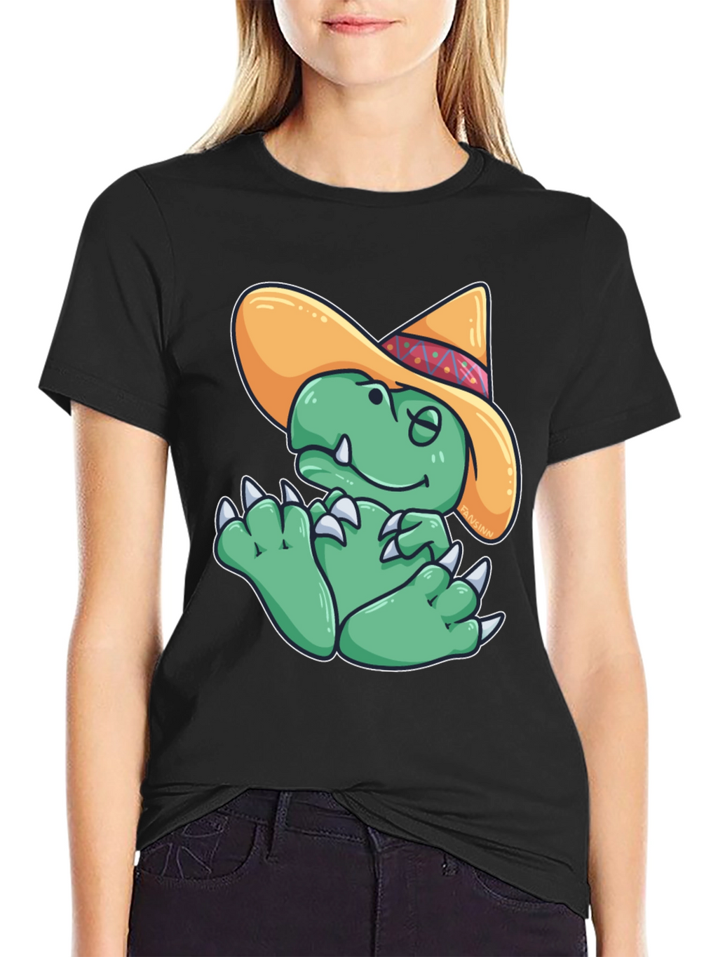Dino Sombrero T-Shirt - Funny Cartoon Dinosaur Tee