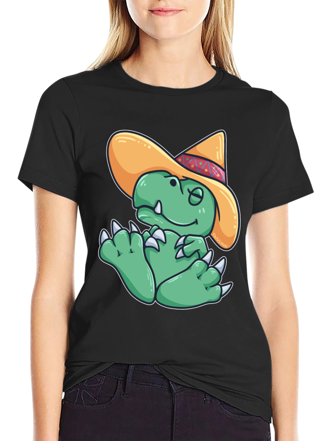 Dino Sombrero T-Shirt - Funny Cartoon Dinosaur Tee