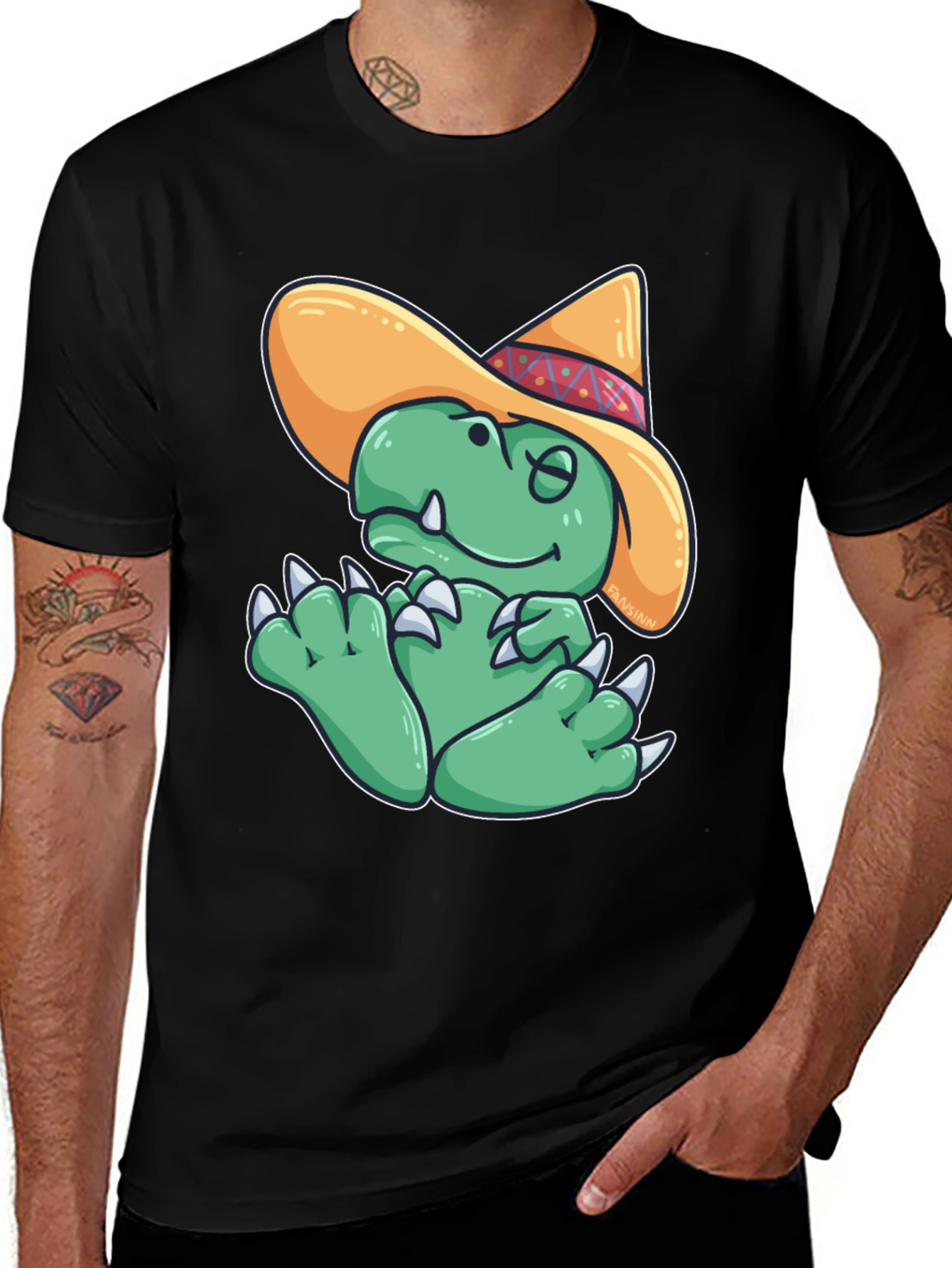 Dino Sombrero T-Shirt - Funny Cartoon Dinosaur Tee