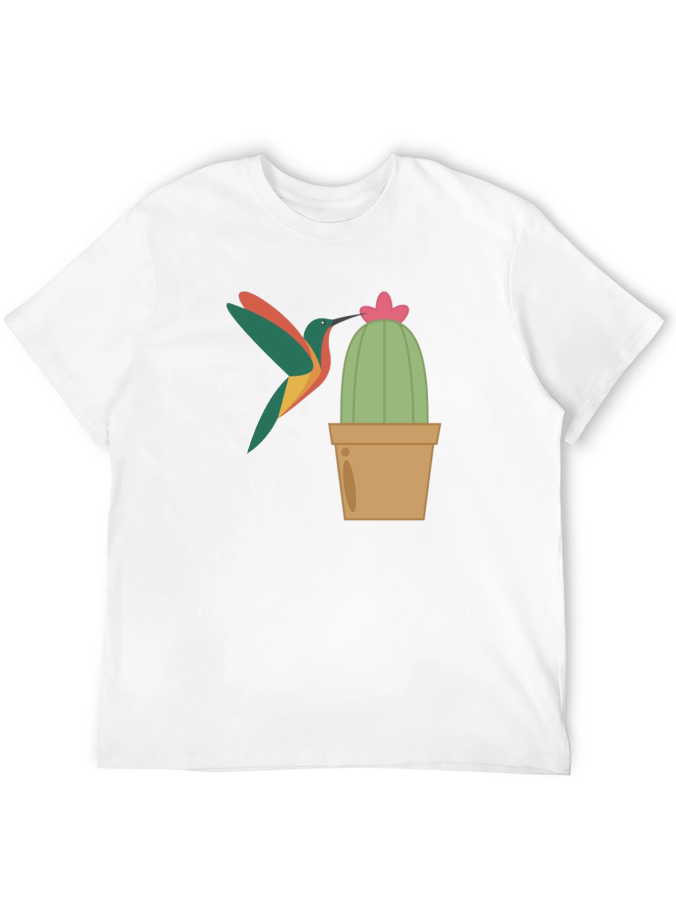 Hummingbird & Cactus Graphic T-Shirt - Black