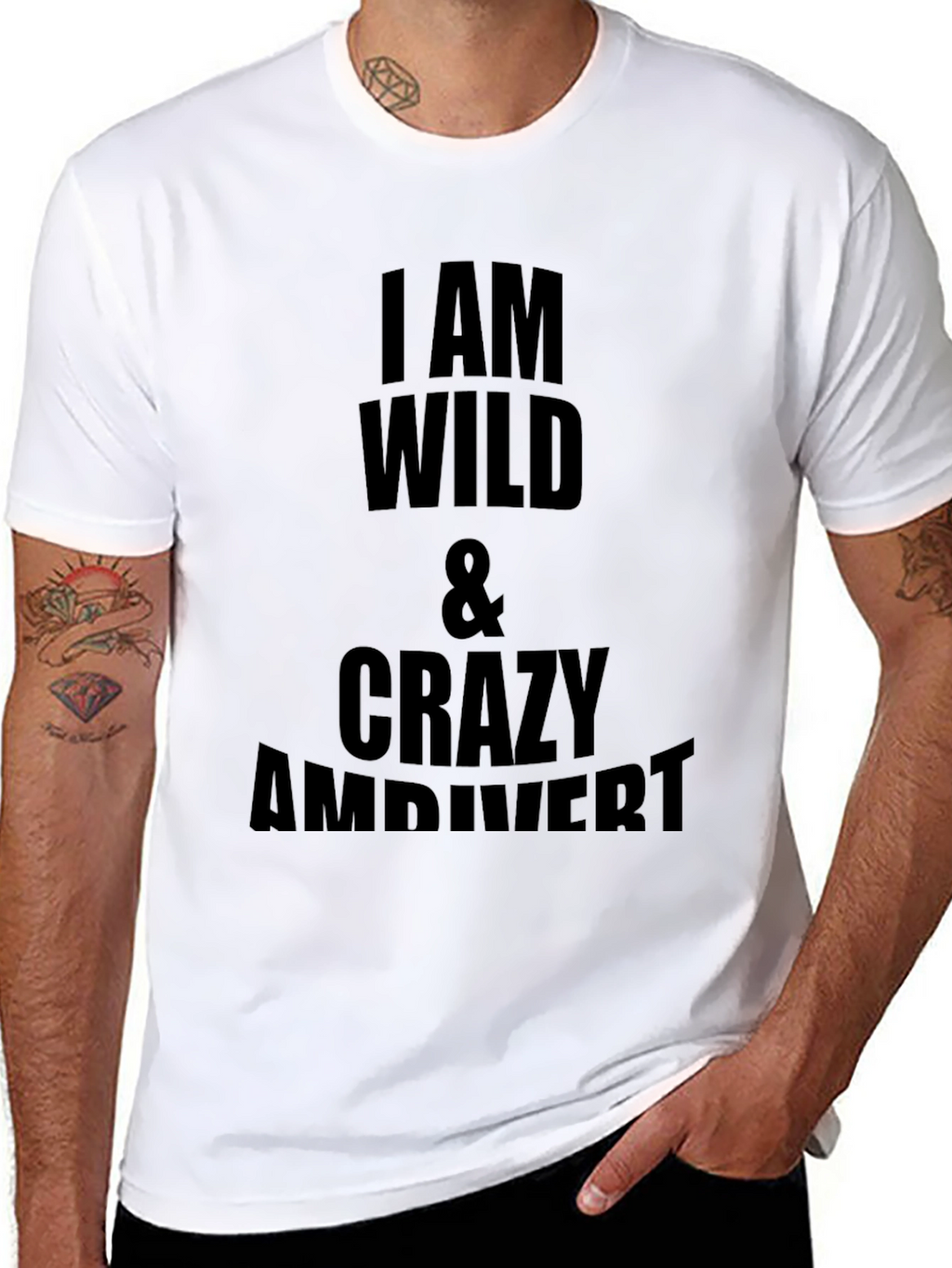 Wild & Crazy Ambivert Black T-Shirt
