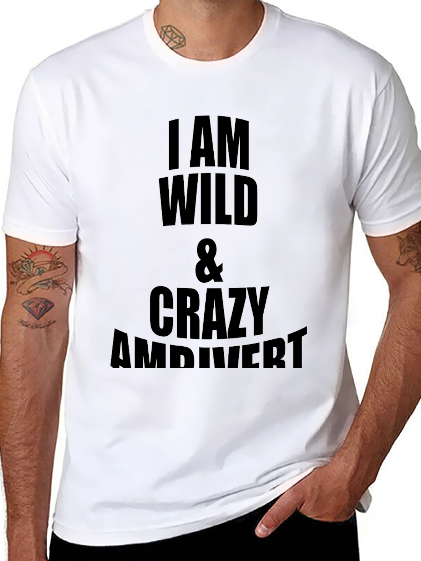 Wild & Crazy Ambivert Black T-Shirt