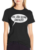 Sarcastic Speech Bubble Graphic Tee - Black