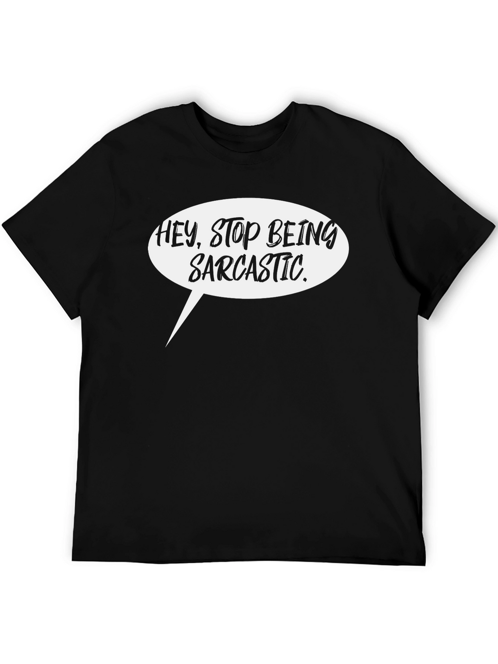 Sarcastic Speech Bubble Graphic Tee - Black