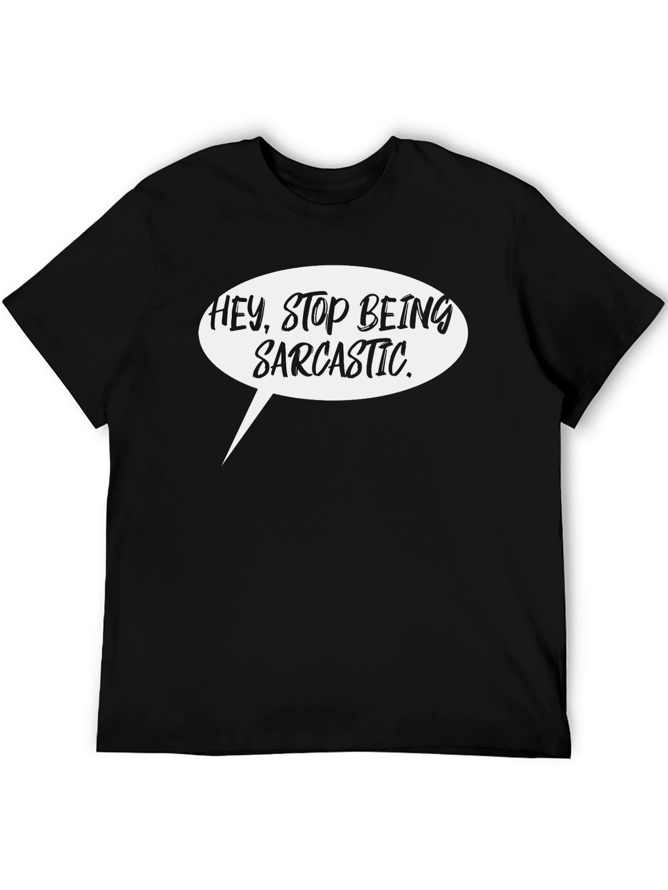 Sarcastic Speech Bubble Graphic Tee - Black